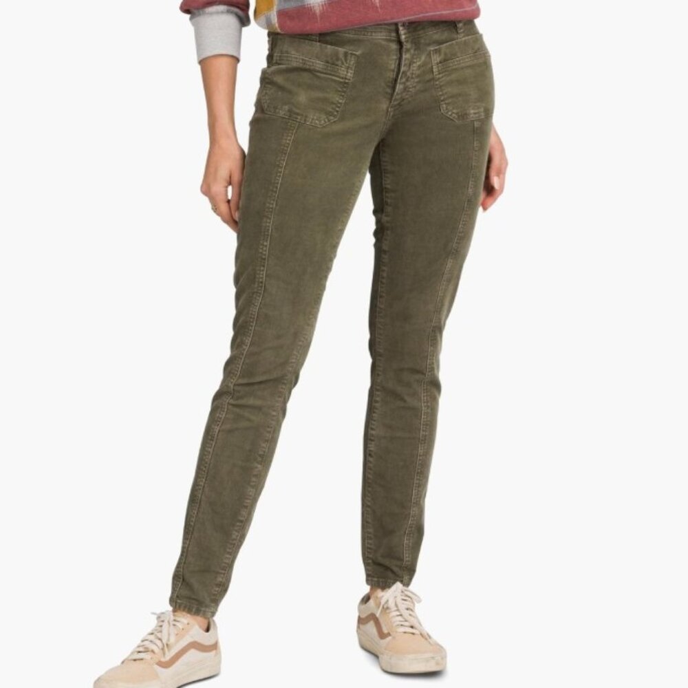 prAna Merrigan Corduroy Skinny Pants 4/27 NWT Cargo Green W43190878